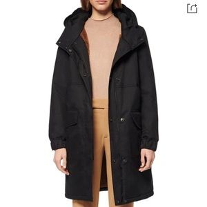 Andrew Marc Wharton reversible parka and faux fur coat, black, size small